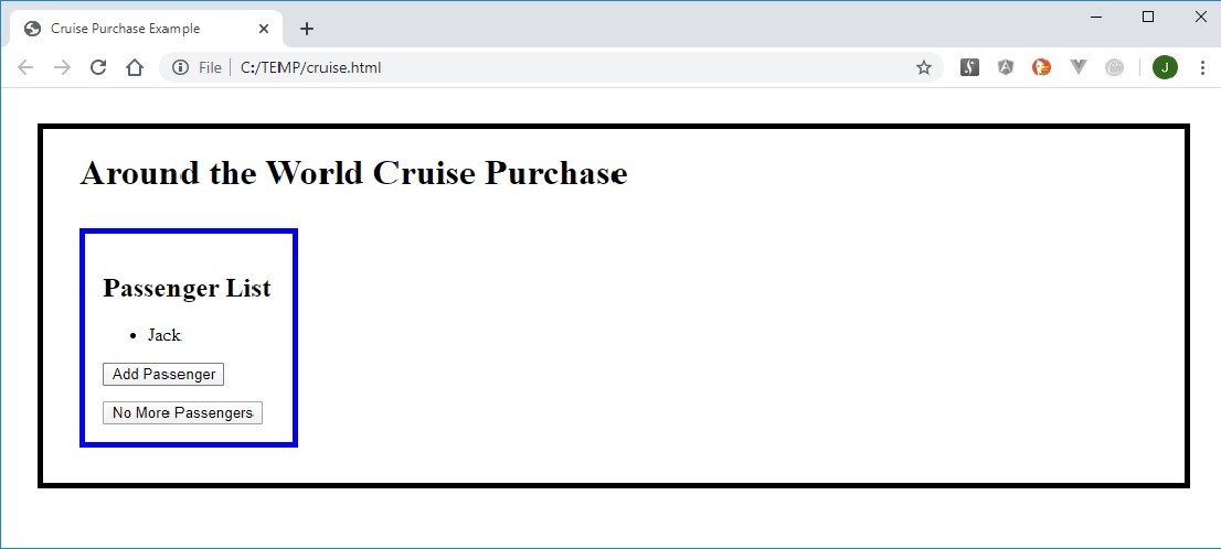 Initial World Cruise Sign Up Page.